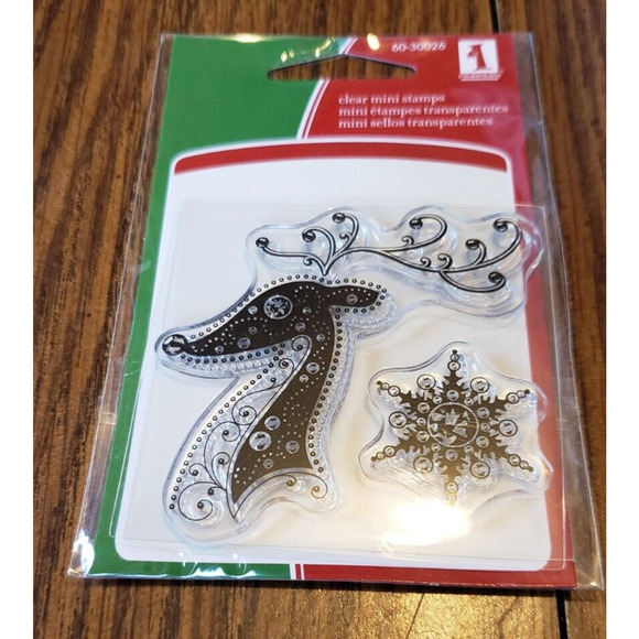 Lot of 6 Small Holiday Themed Clear Cling Stamps - Picture 8 of 13